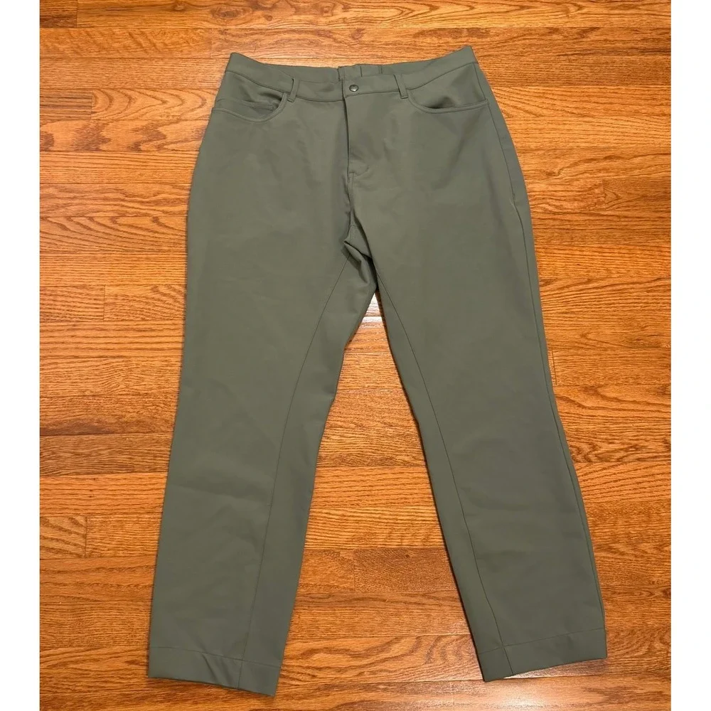 State & Liberty Pants Mens 36x28 Green Athletic Fit 4 Way Stretch Office Commute